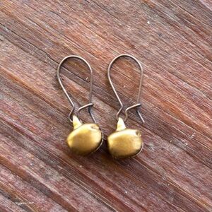Tiny Antique Copper Bell Earrings